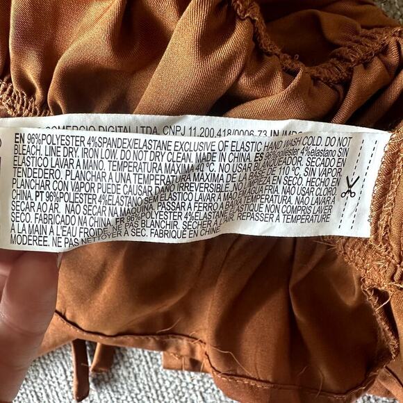 Forever 21 Rust Puff Sleeve Top Women S Cottagecore NWT Ruched Y2K - Picture 5 of 7